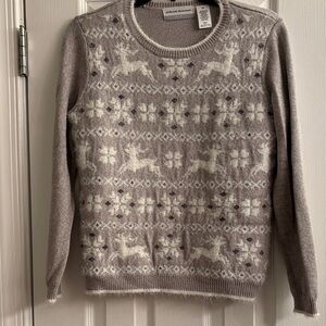 Alfred Dunner Light Gray Knit Sweater